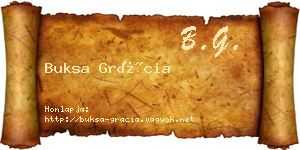 Buksa Grácia névjegykártya